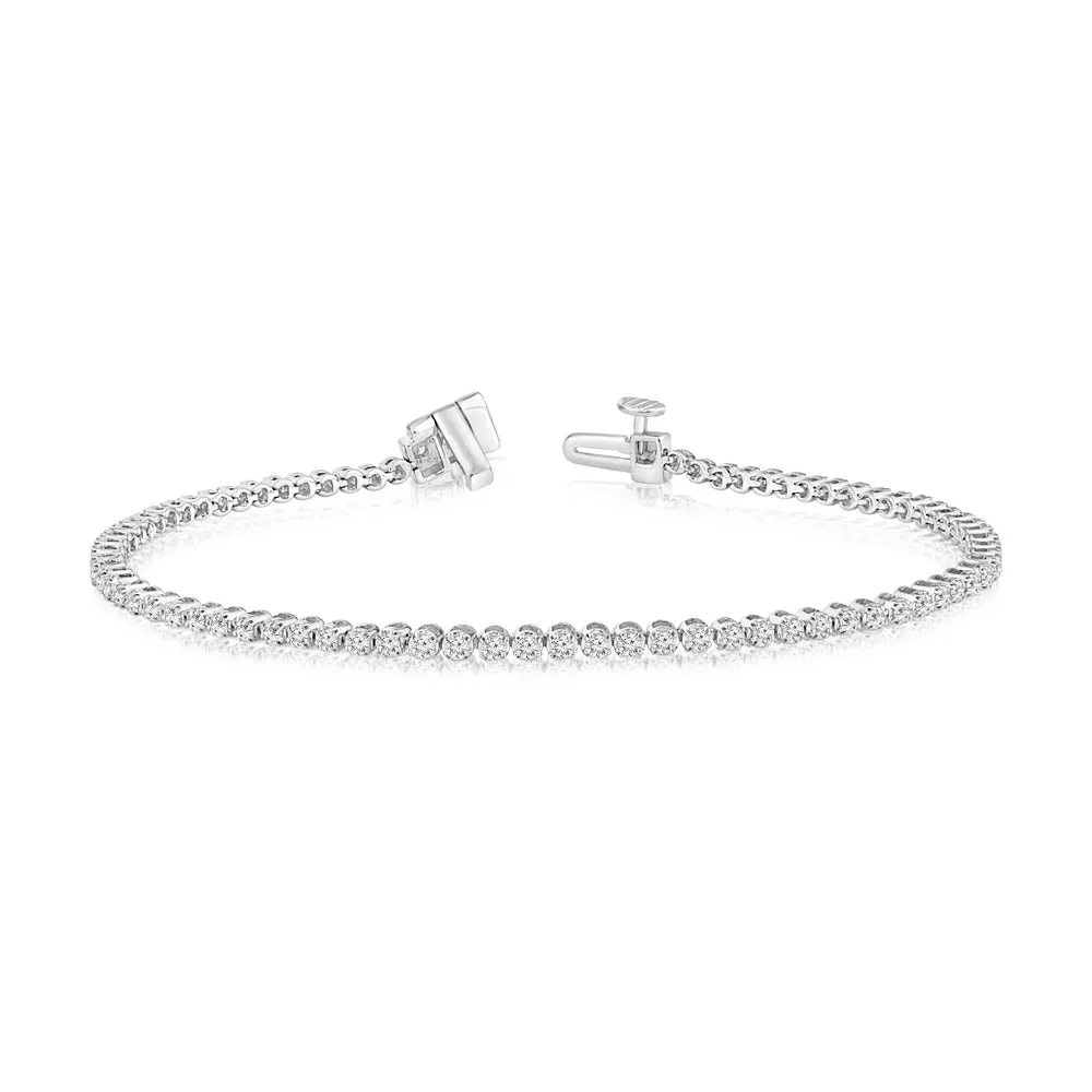 0.95 Carat Diamond Tennis Bracelet in 10ct White Gold