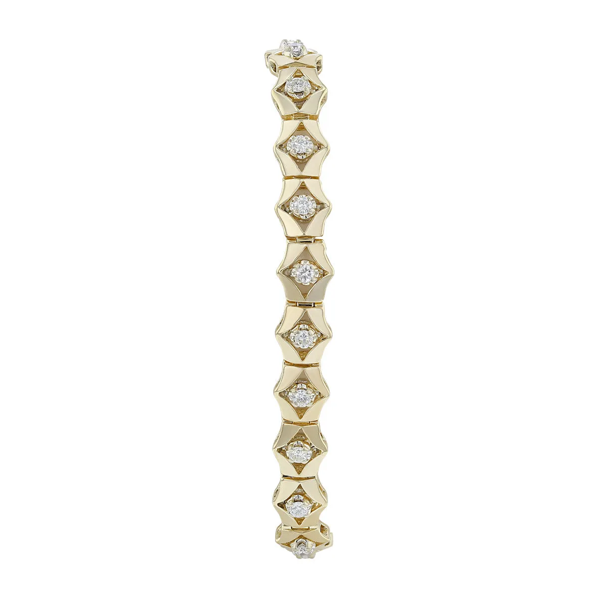 14K Yellow Gold 1.05-carat Diamond Link Bracelet