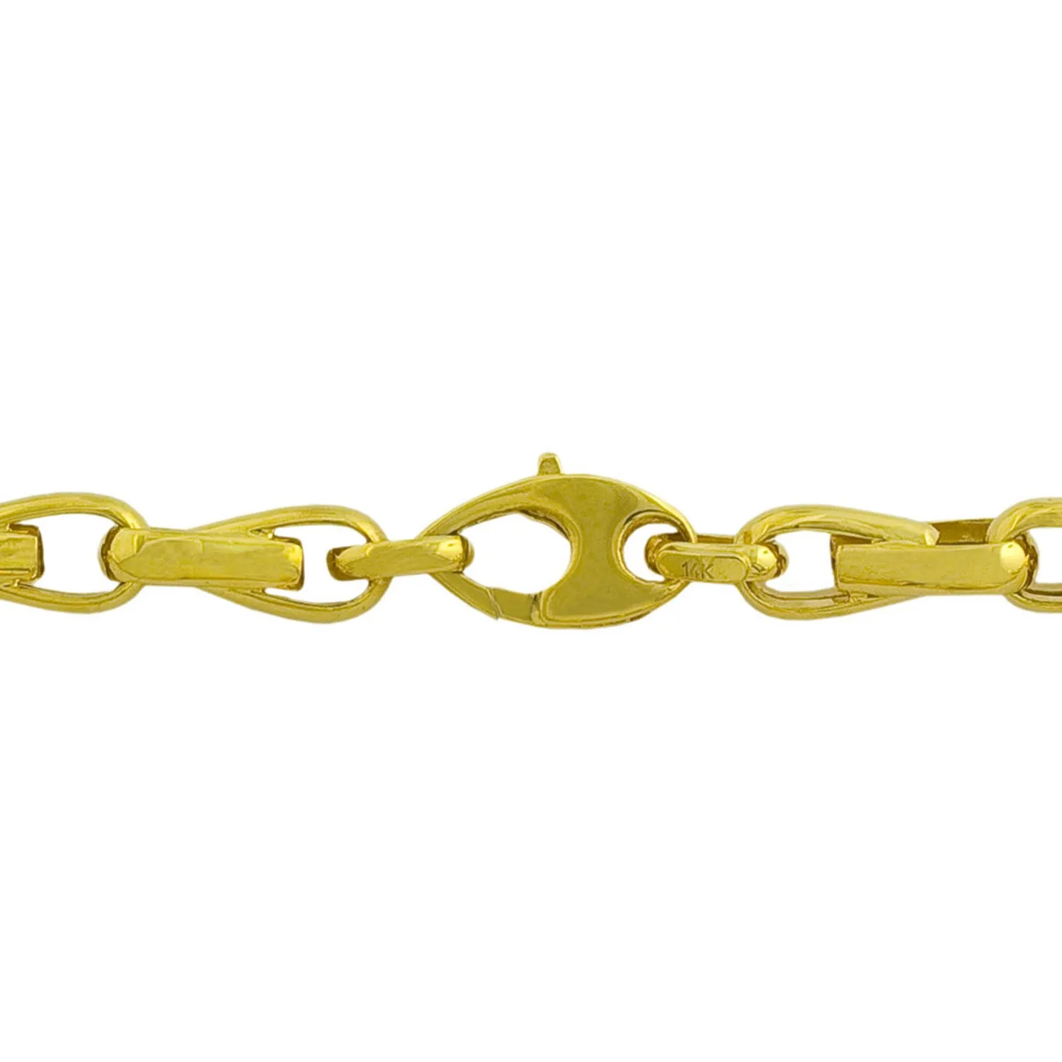 14k Yellow Gold Fancy Link Men's Bracelet, 8.25"