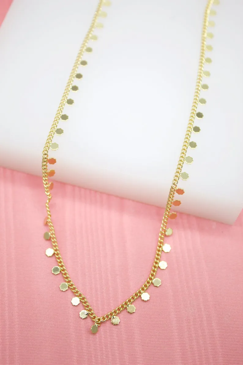 18K Gold Filled Hexagon Choker (F262A)