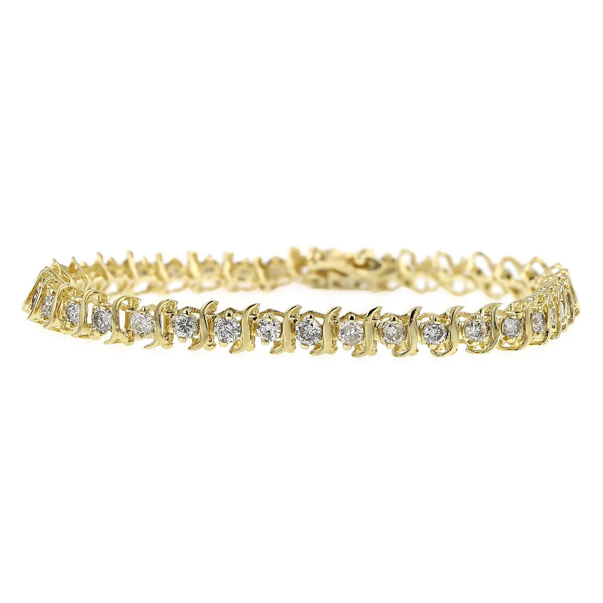 3.00-Carat Diamond S-Link Tennis Bracelet