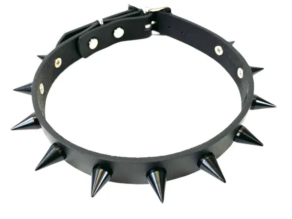 3/4" Black Leather Choker