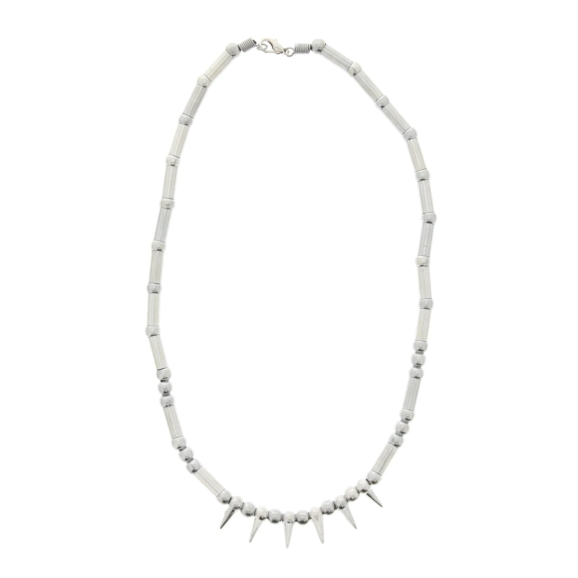 6 Silver Spike Necklace