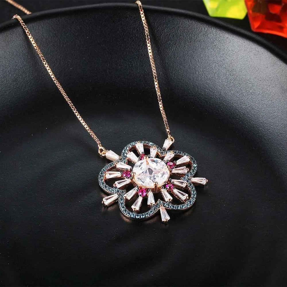 925 Sterling Silver Plum Blossom Pendant Necklaces