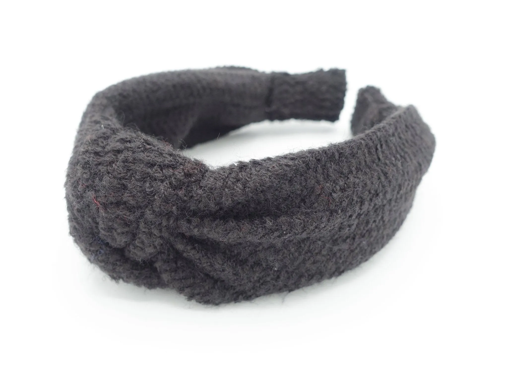 acrylic knit top knot headband Fall Winter casual basic thick hairband woman hair accessory