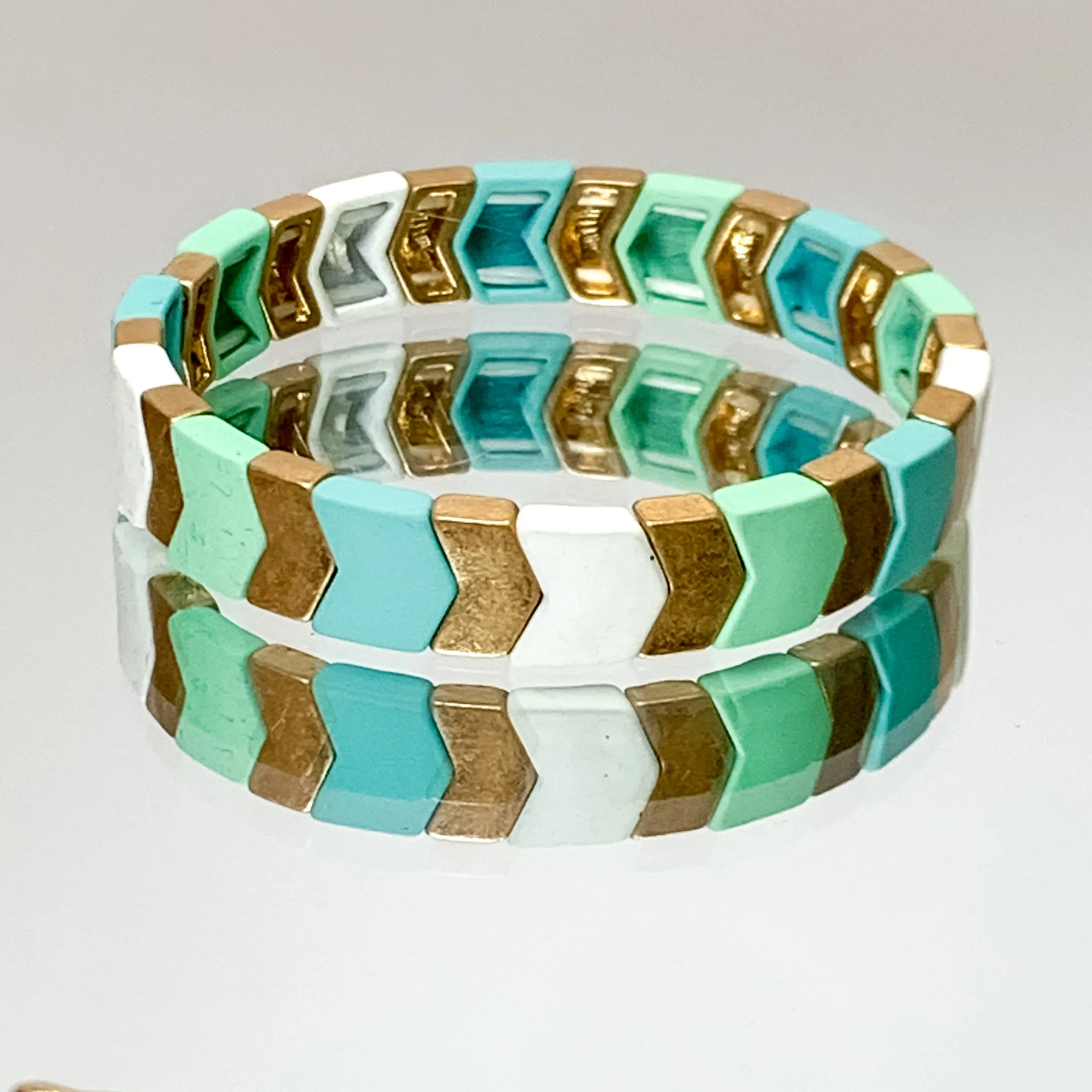 All About Matte Chevron Bracelet in Turquoise