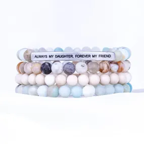 ALWAYS MY DAUGHTER 4 BRACELET GIFT SET - AMAZONITE