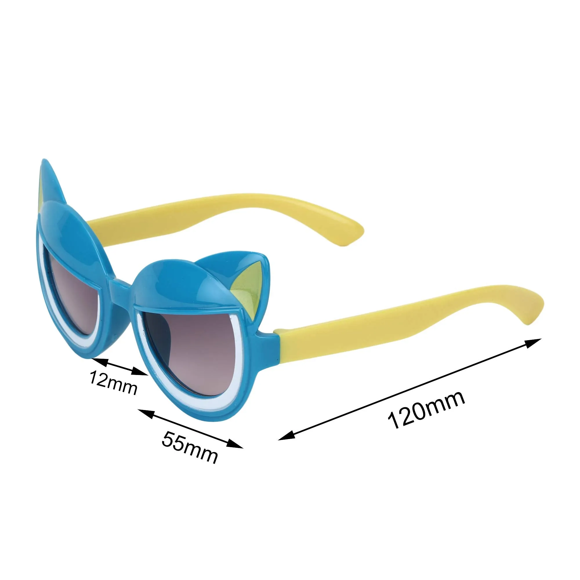 Amour UV Protected Cat Eye shaped Combo for Kids (4 to 8 Years) Sunglasses - Pack of 2 Yellow::Blue