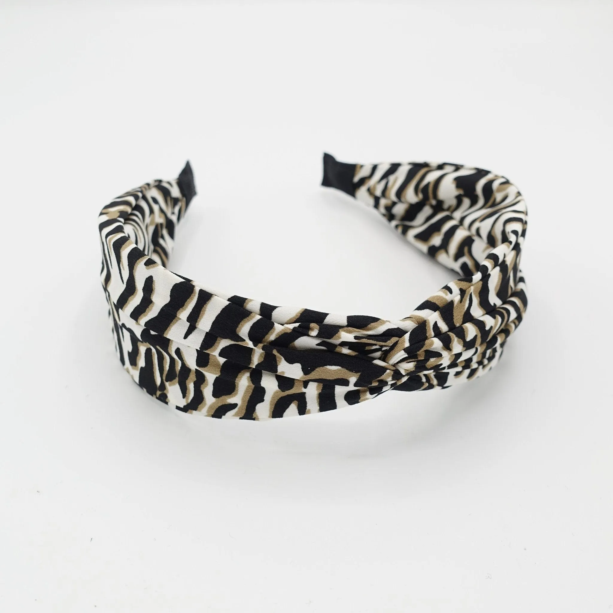 animal print headband cross hairband leopard python zebra print twist hair accessory