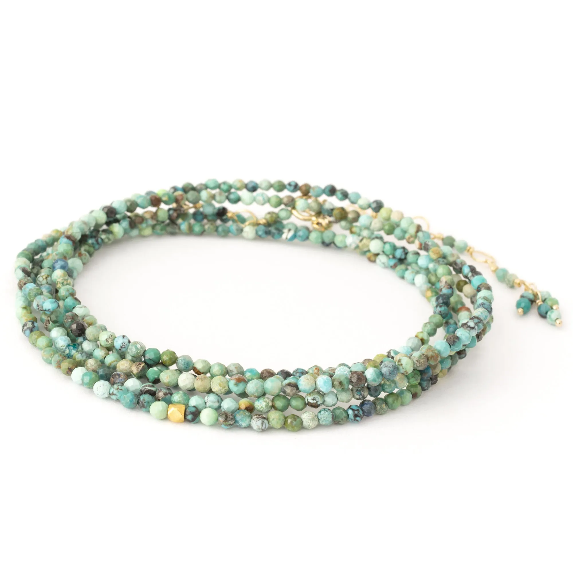 Anne Sportun Turquoise Beaded Wrap Bracelet & Necklace 34"