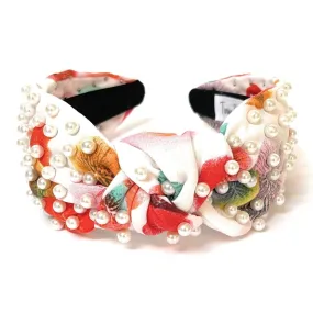 Aria Pearl Floral Knot Headband