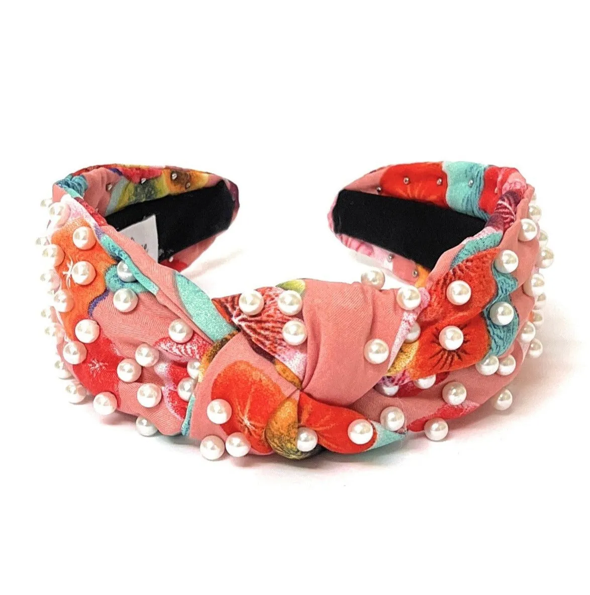 Aria Pearl Floral Knot Headband