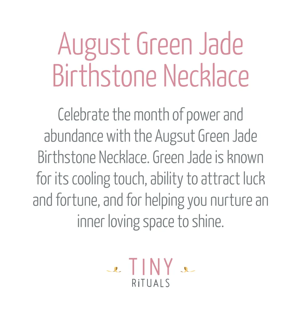 August Green Jade Birthstone Necklace by Tiny Rituals