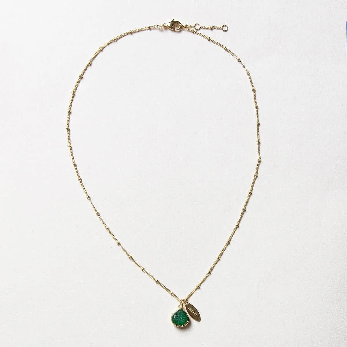 August Green Jade Birthstone Necklace by Tiny Rituals