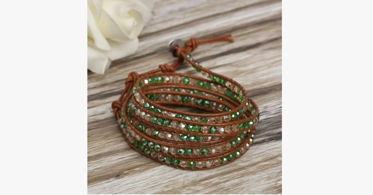 August Peridot Wrap Bracelet