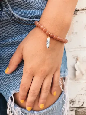 Aventurine Bracelet  // Gemstone Spike Charm