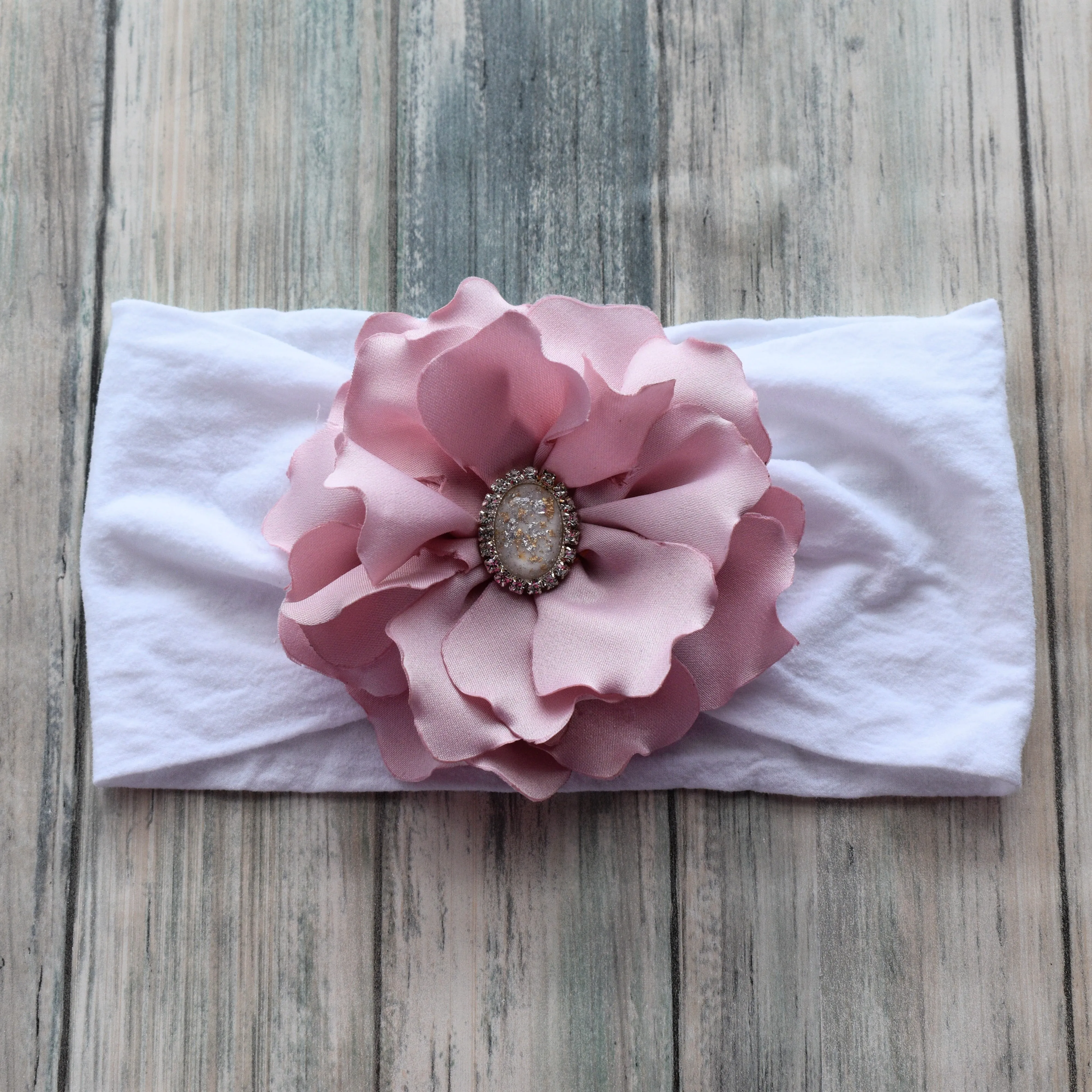 Baby Flower Headband, Elastic Headband with Flower deco, Headband for Baby