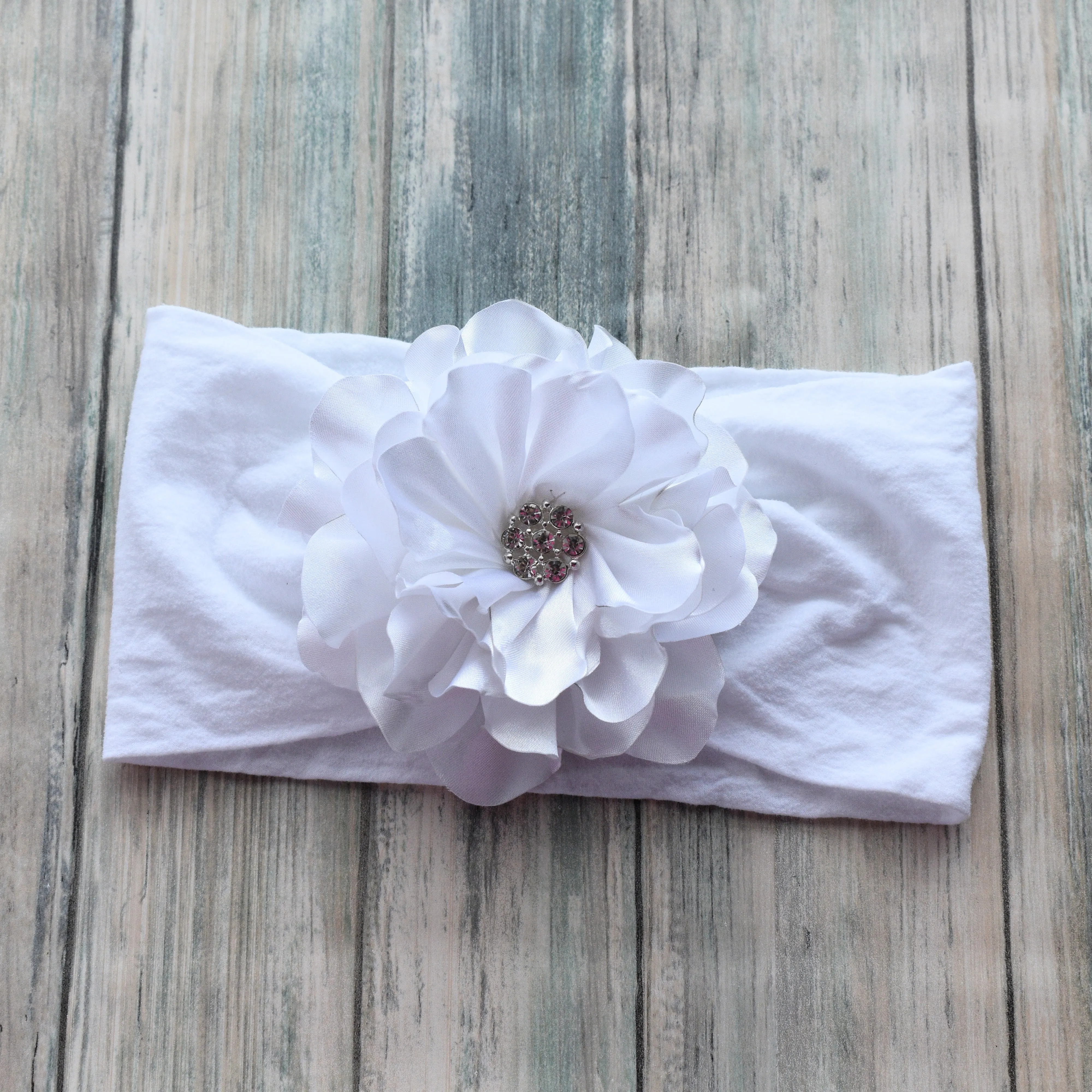 Baby Flower Headband, Elastic Headband with Flower deco, Headband for Baby