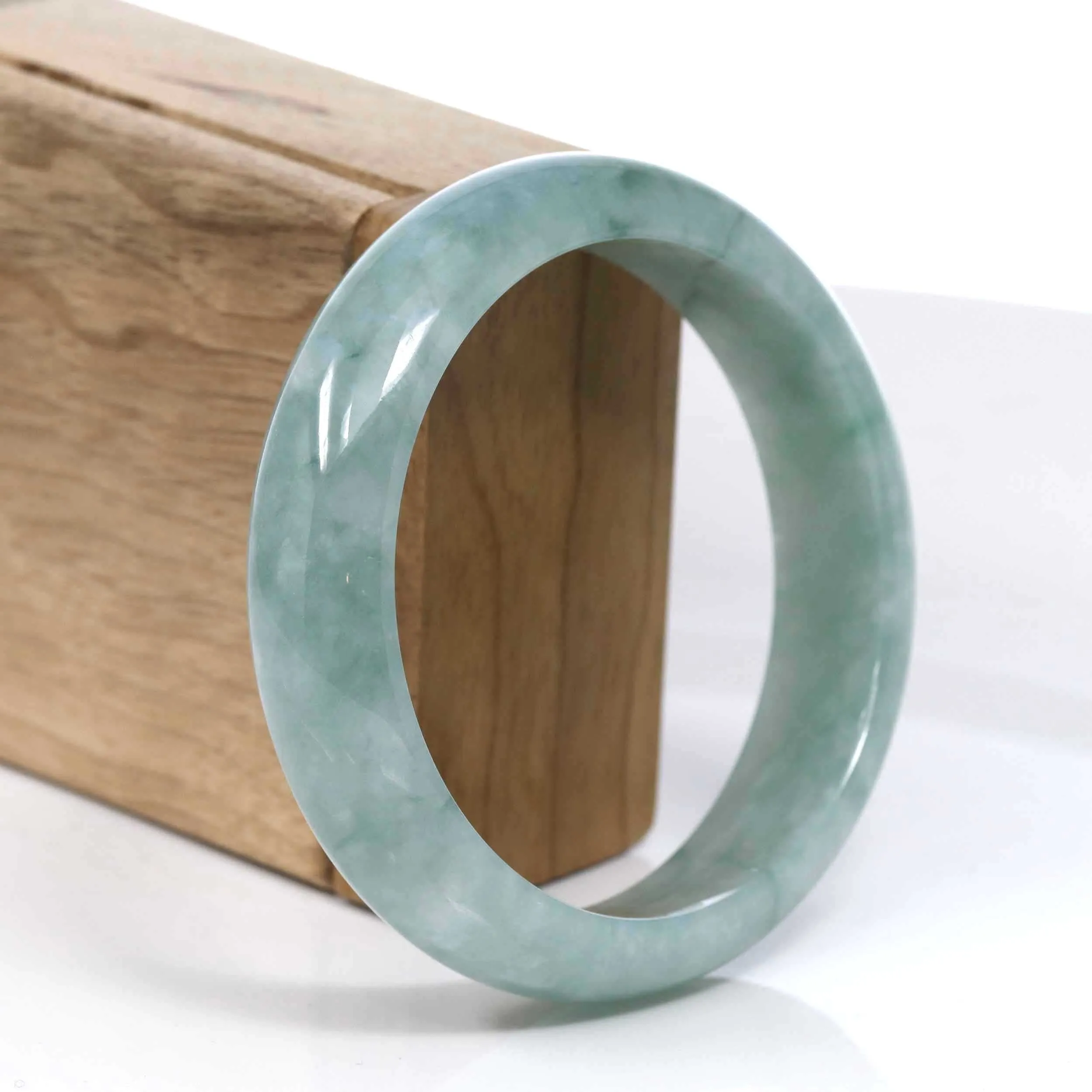 Baikalla Blue-Green Classic Real Jadeite Jade Bangle Bracelet (60.47mm) #393