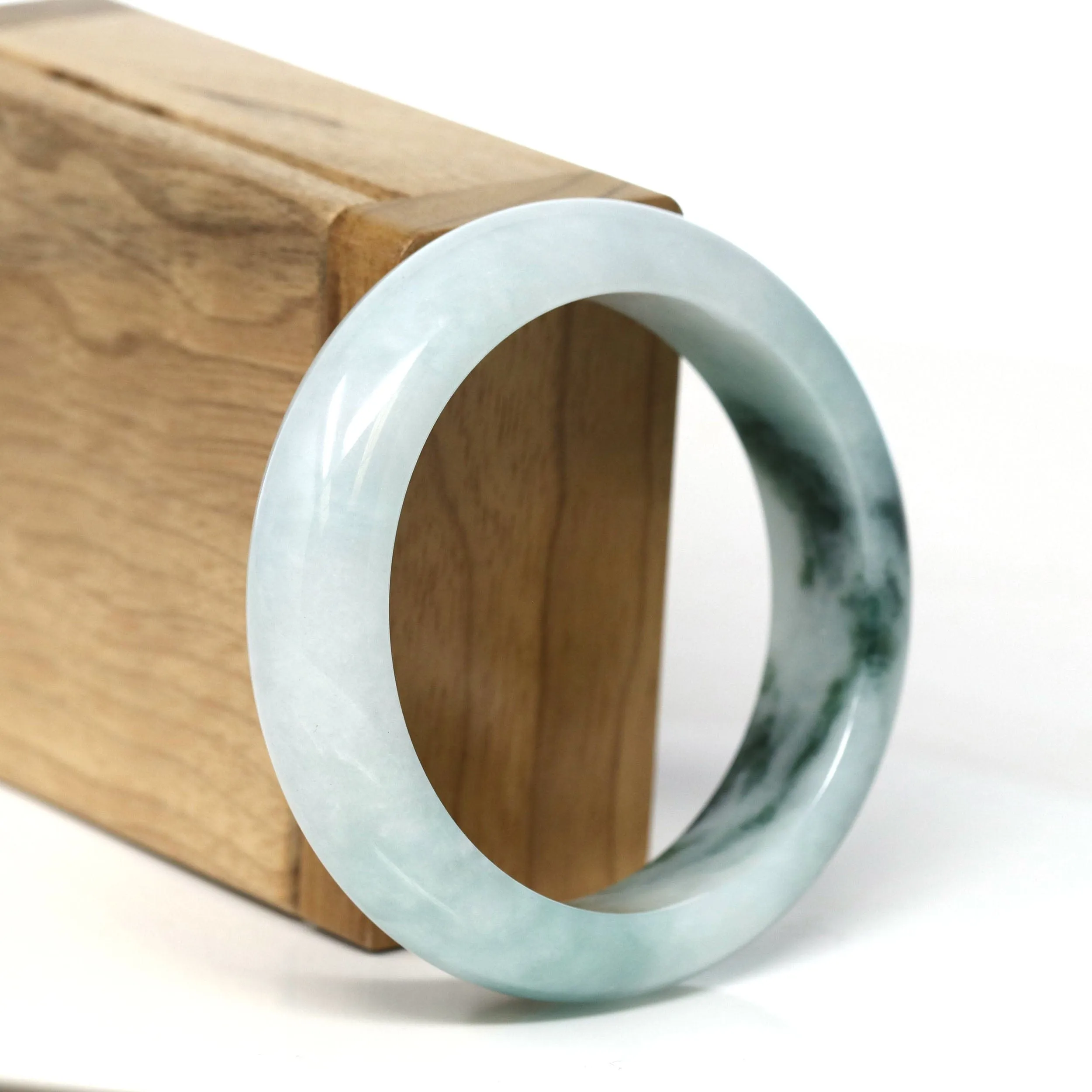 Baikalla Natural Burmese Blue-Green Jadeite Jade Bangle Bracelet (54.46mm) #T300