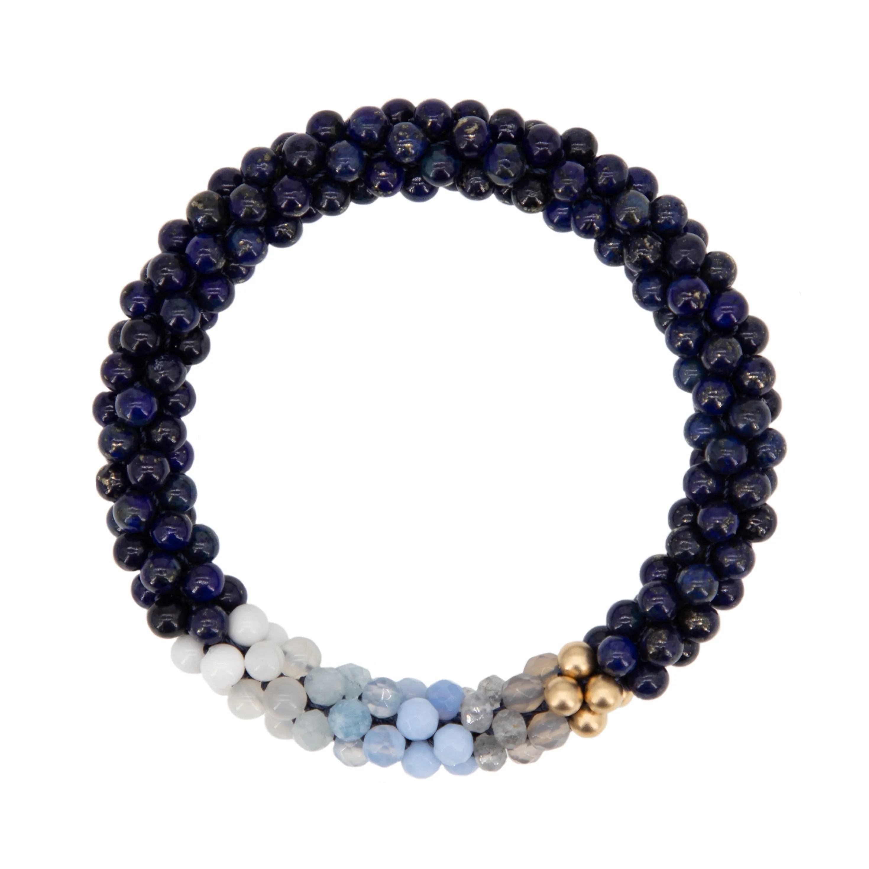 Beaded Gemstone Bracelet: Cancer Colors