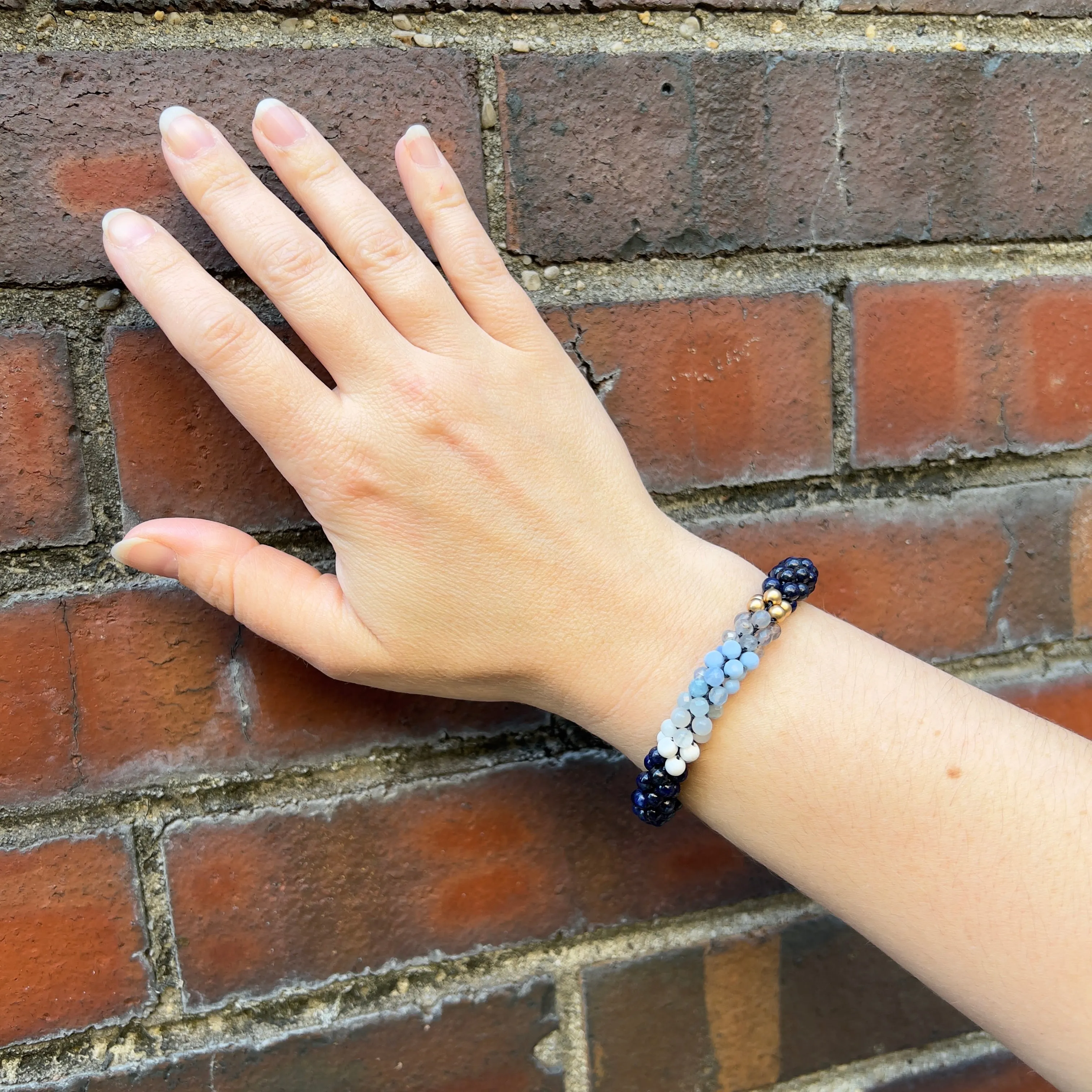 Beaded Gemstone Bracelet: Cancer Colors