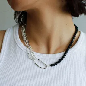 Black Agate Splicing Multi-layer Chain Necklace