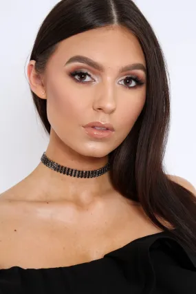 Black Diamante Choker - Kalbir