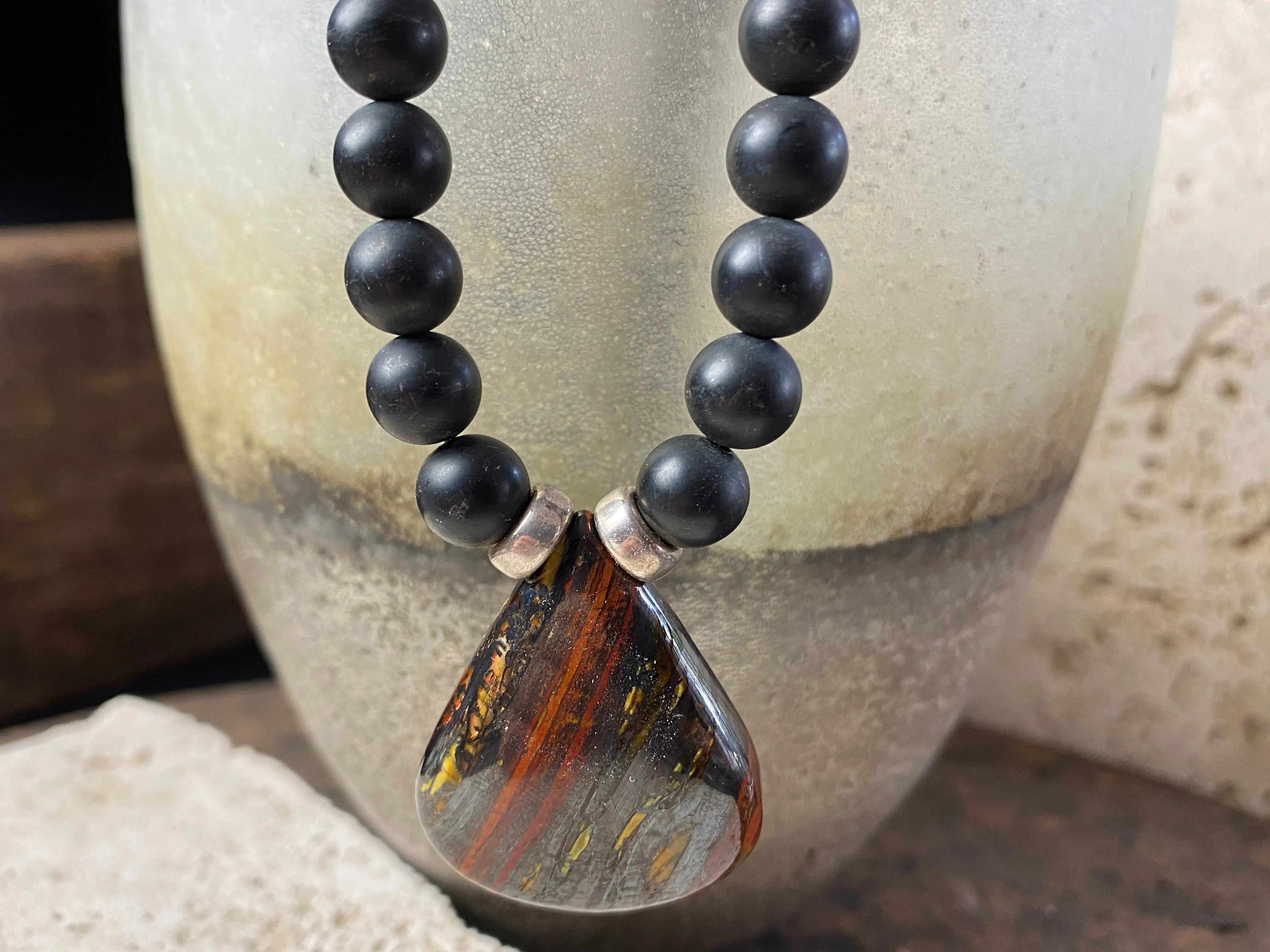 Black Onyx And Tigers Eye Necklace