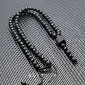 Black Tourmaline Black Obsidian Necklace Y Chain