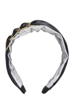 Black With Golden Ring Hoop Headband