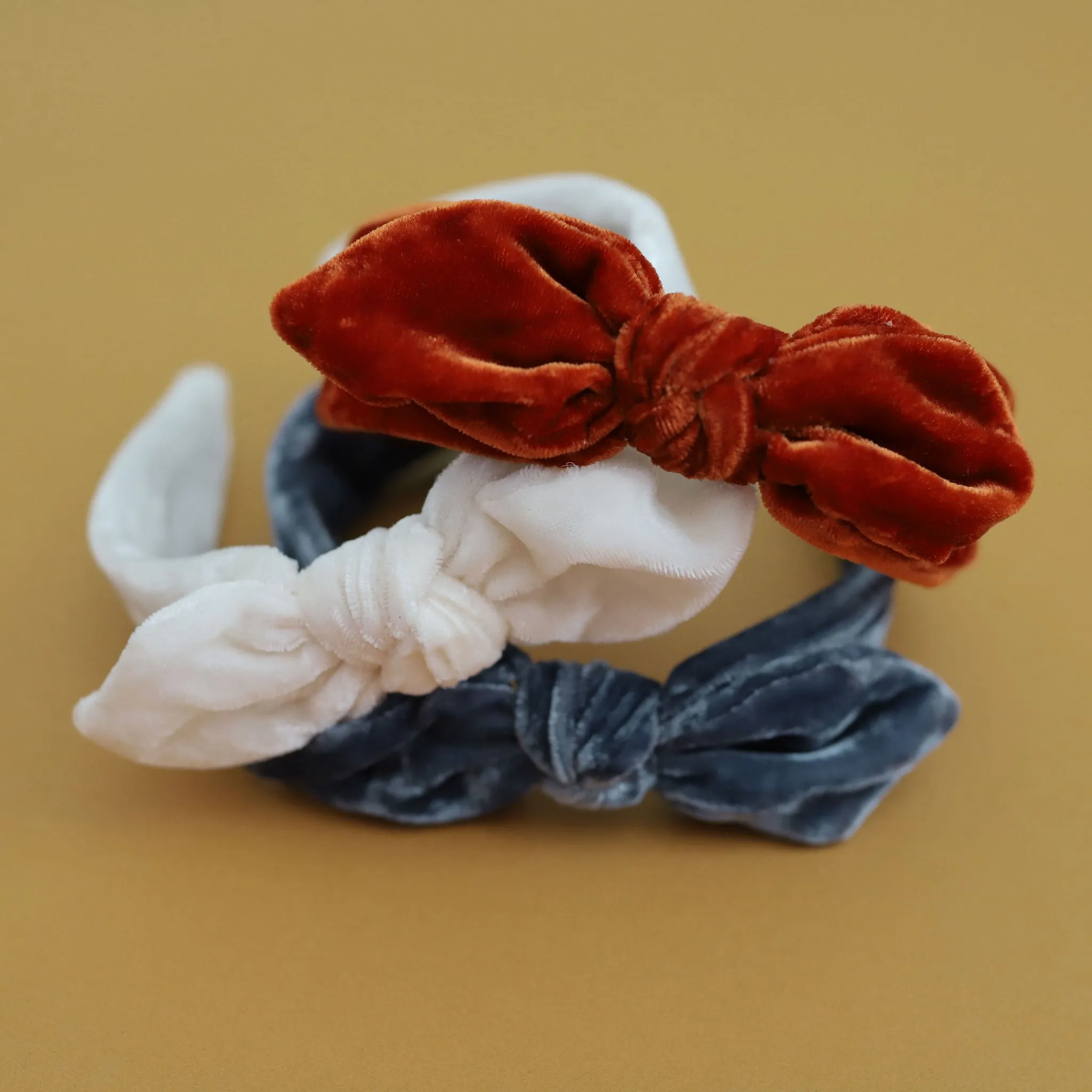 Bow Headband - Ivory Velvet