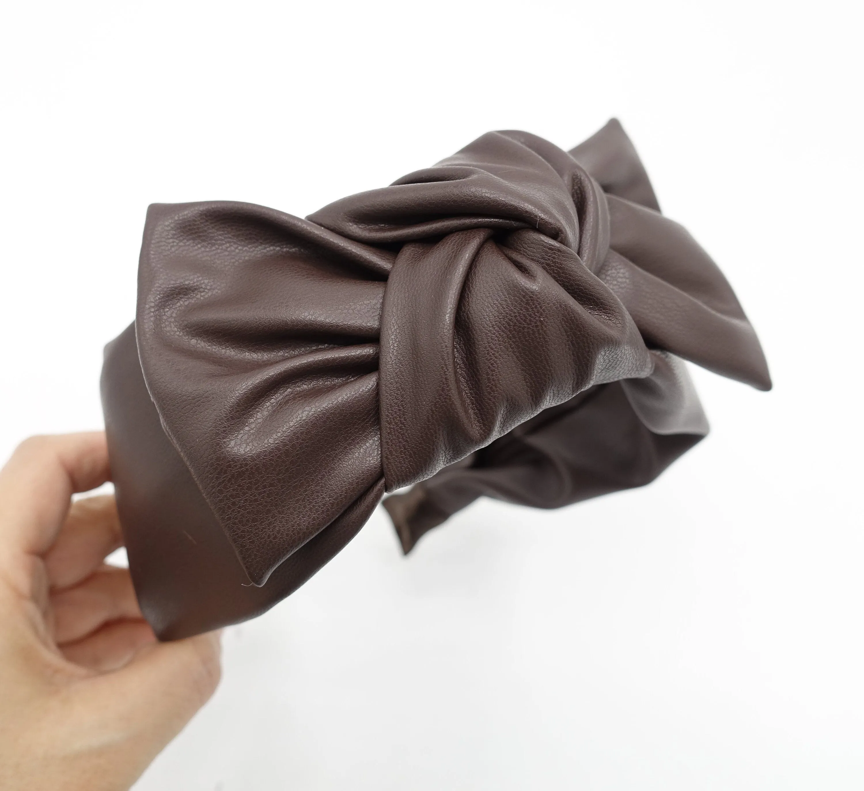 Bow tie leather headband fall winter stylish hairband women hair accessories