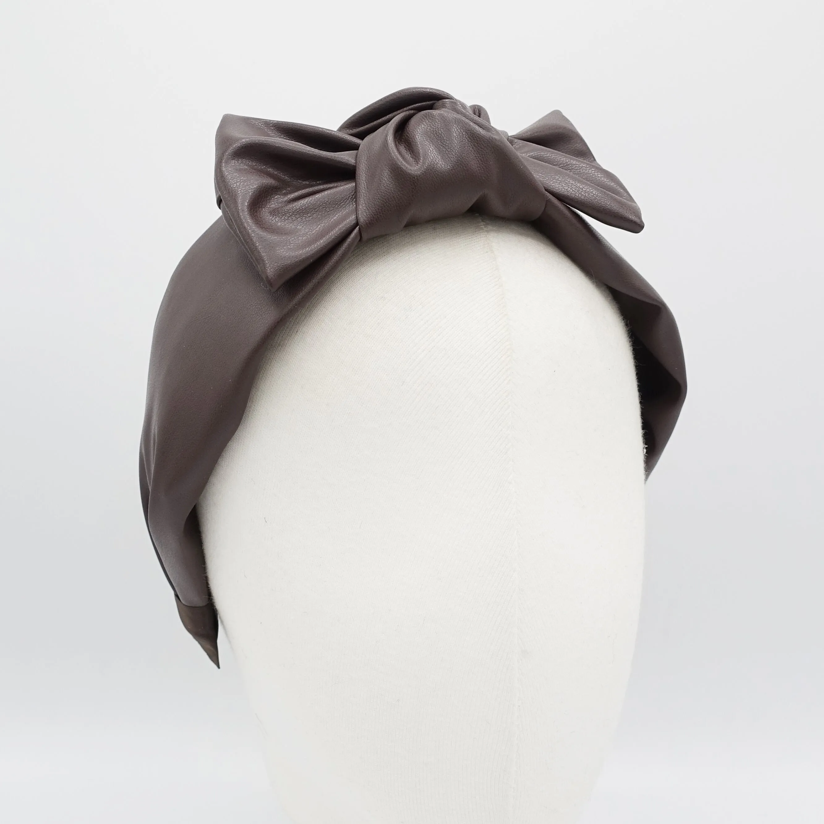 Bow tie leather headband fall winter stylish hairband women hair accessories