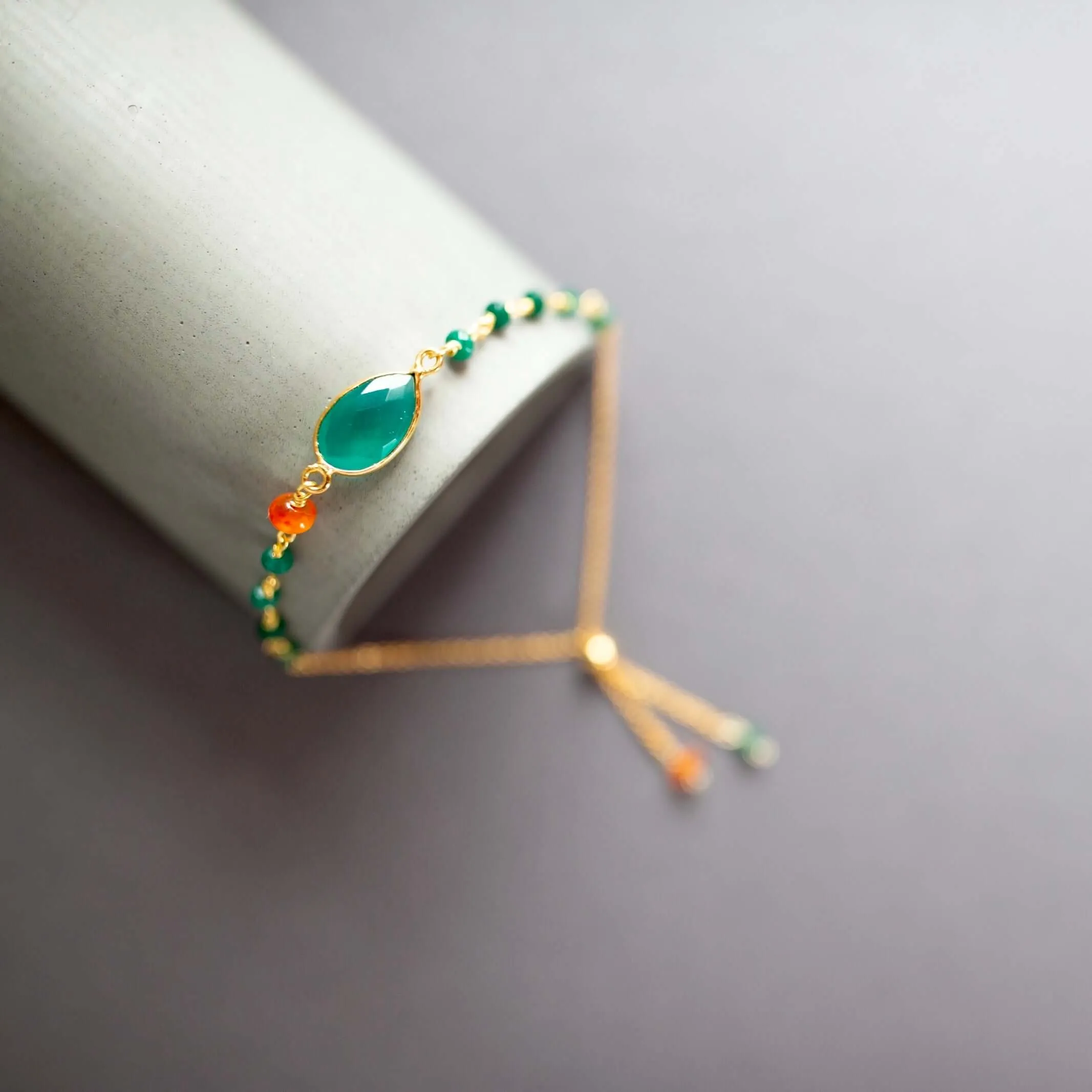 Bracelet Stacking Set: Green Onyx and Green Jade