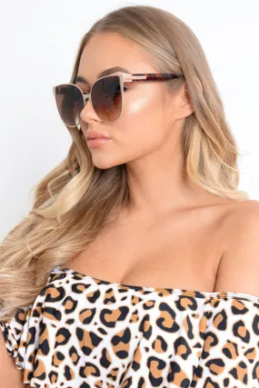 Brown Oversized Cat Eye Sunglasses - Farren