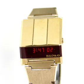 Bulova Computron LED Digital Driver's Watch 1970s