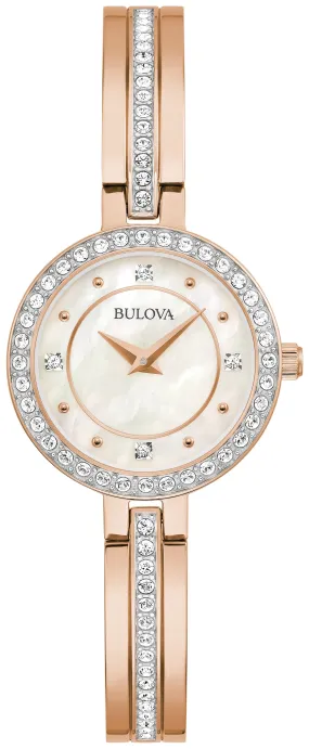 Bulova Women's Classic 26mm Quartz Watch Crystal Bezel 98L298