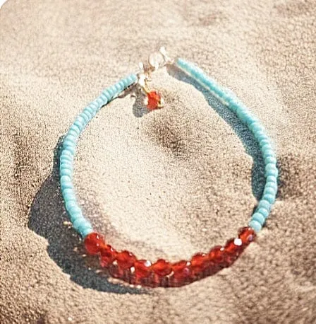 Carnelian Seed Bead Bracelet