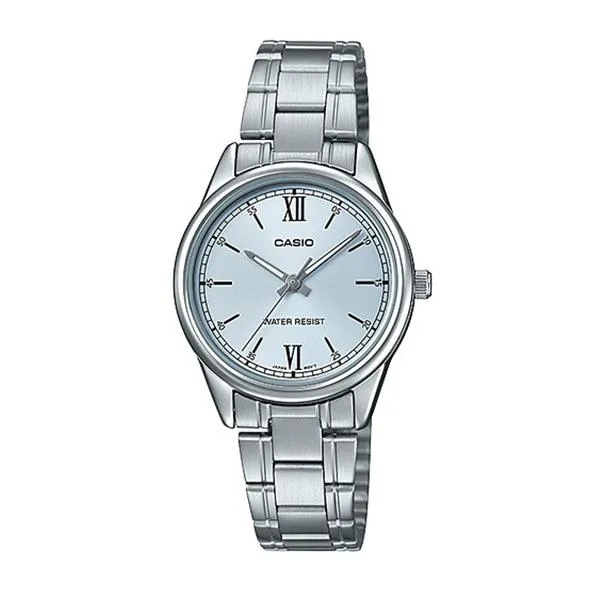 Casio Ladies' Analog Silver Stainless Steel Band Watch LTPV005D-2B3 LTP-V005D-2B3