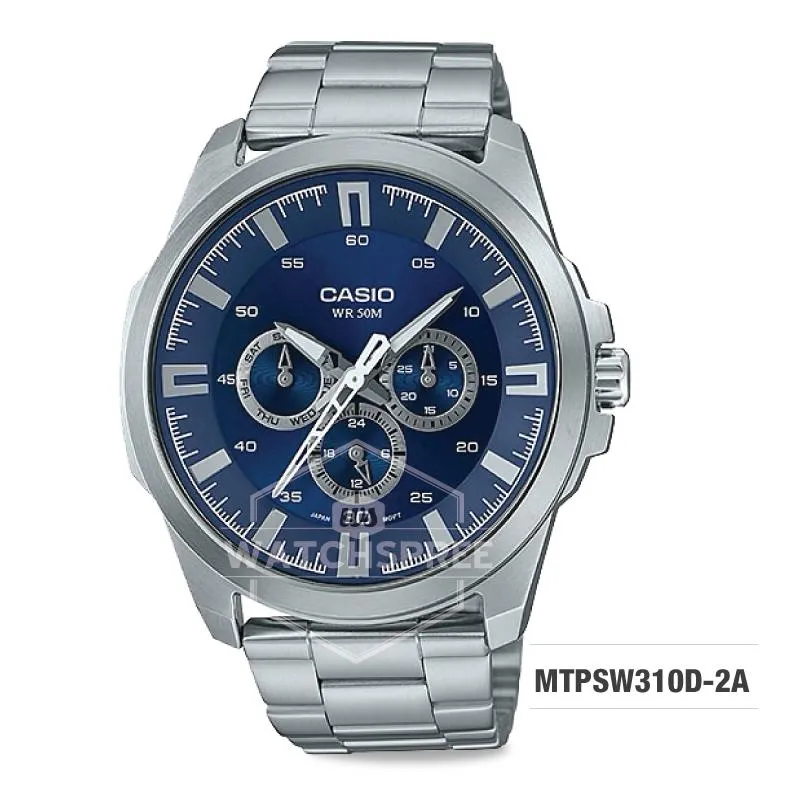 Casio Men's Standard Analog Silver Stainless Steel Band Watch MTPSW310D-2A MTP-SW310D-2A