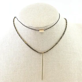 Chain Metal Drop Bar Choker