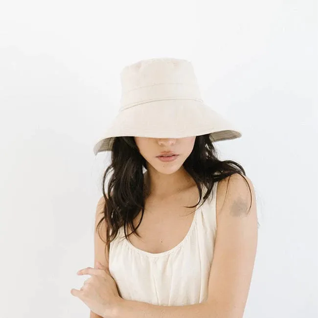 Chandler Linen Bucket Hat - Natural