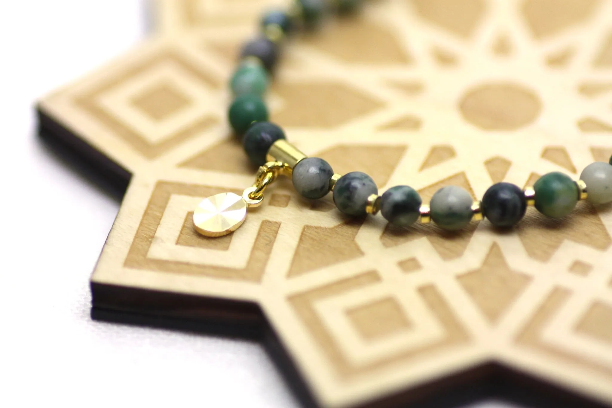 Ching Hai Jade and Gold Wrist Tasbih