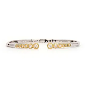 Classic Two-toned Open Bezel Set Diamond Bangle