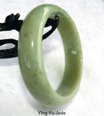 Clearance-"Good Earth" Green Burmese Jadeite Bangle Bracelet 57mm (CL-BB2796)