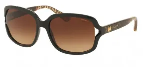 Coach Square Non-Polarized Sunglasses - Black/Wild Beast/Brown Gradient