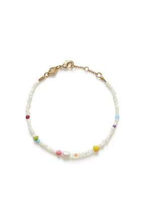 Confetti Gem Bracelet White Shell