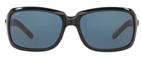 Costa Del Mar Womens Isabela Black Coral Frame - Gray 580 Plastic Lens - Polarized Sunglasses