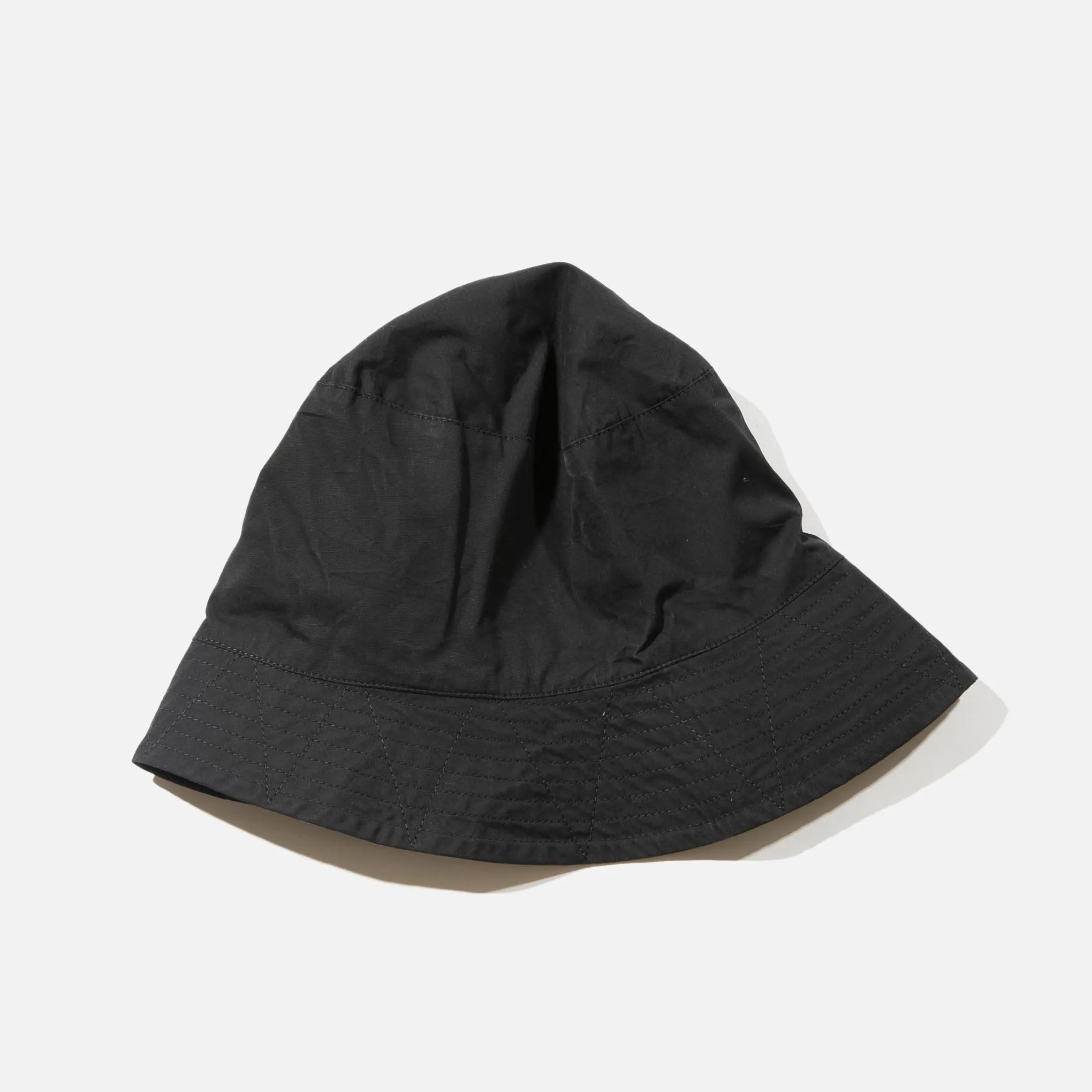 Cotton Duracloth Poplin Bucket Hat - Black